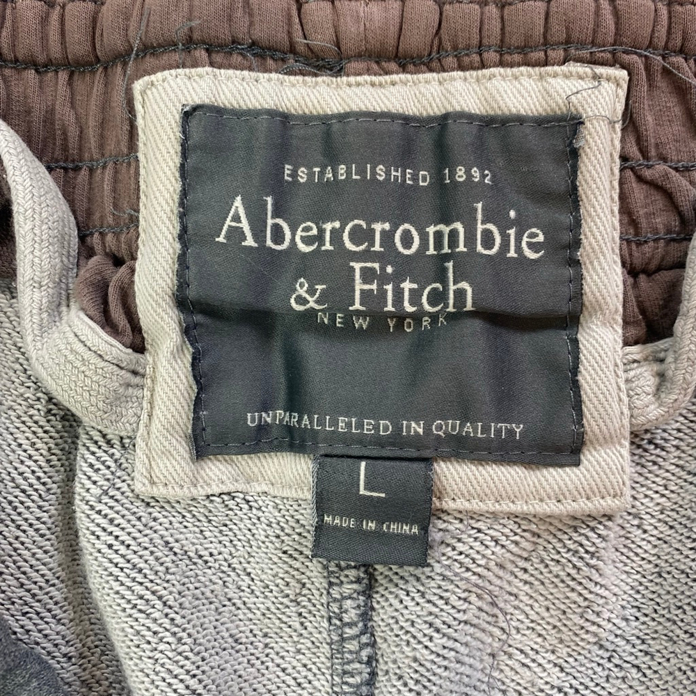 Men's Abercrombie & Fitch Sweat Shorts Large Grey Spell Out French Terry - Picture 3 of 13